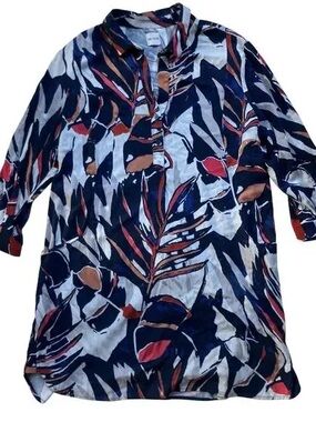 Jump Navy Multicolor Printed Midi Dress